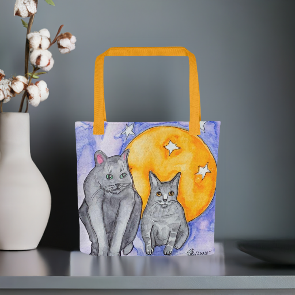 Moon Cats Tote Bag