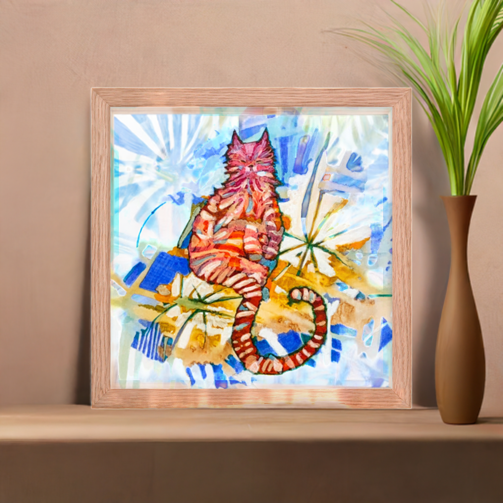 Garden Cat Framed Poster 12x12