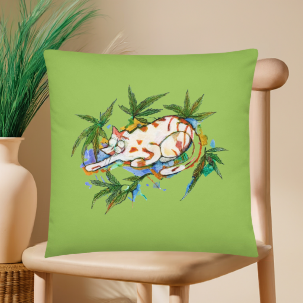 Cat Leaves Pillow