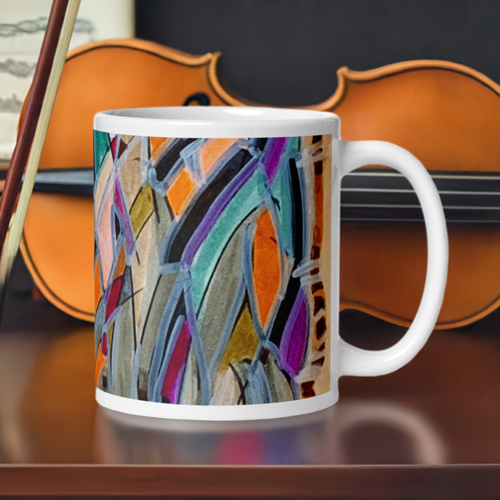 Sydney Opera Abstract White glossy mug