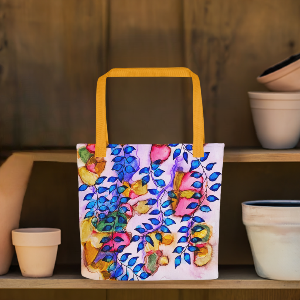 Royal Blue Leaves Tote bag
