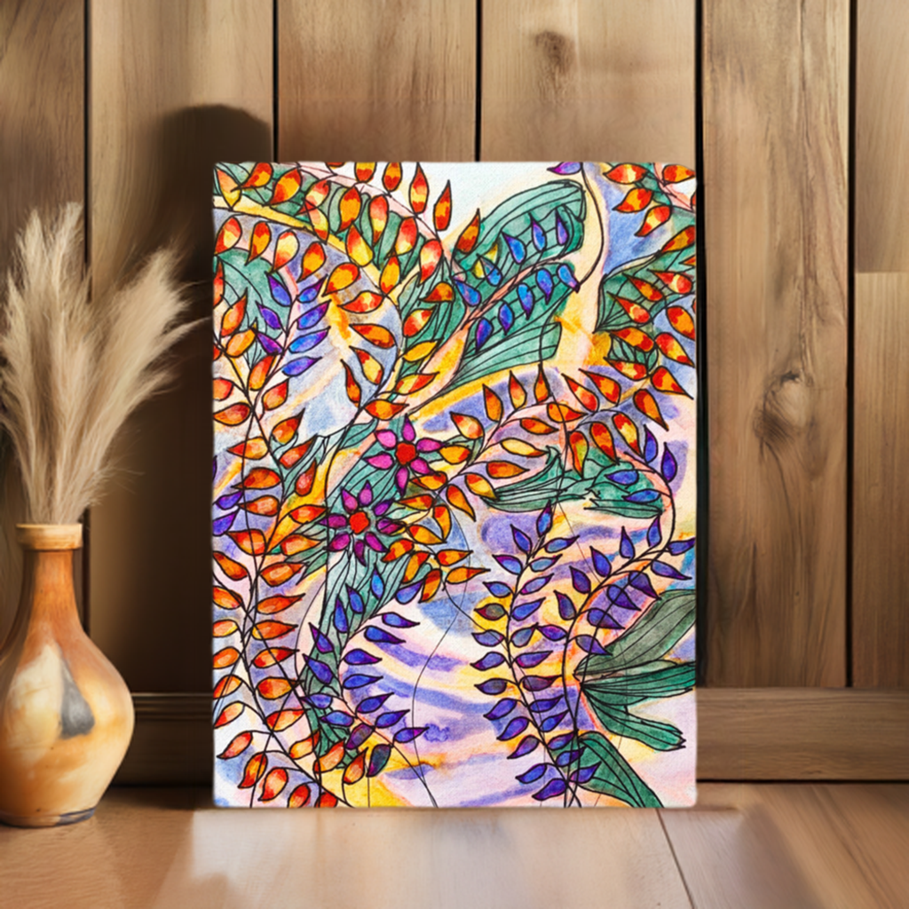 Rust Leaves Canvas Print Unframed