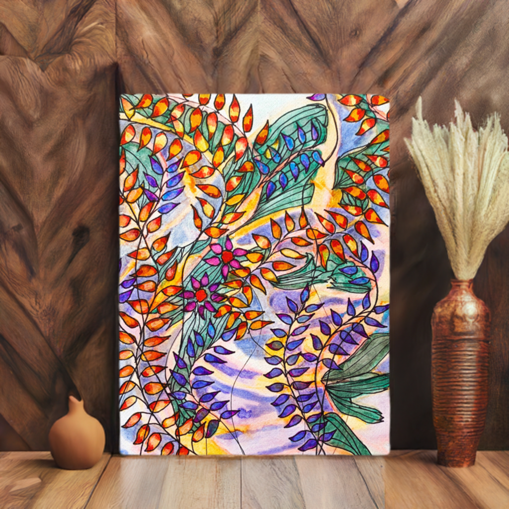 Rust Leaves Canvas Print Unframed