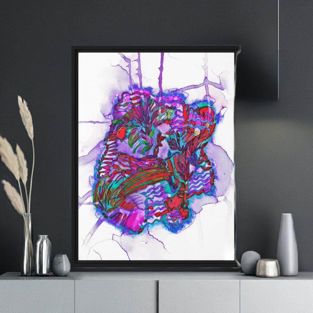 Heartstrings Abstract Framed Canvas