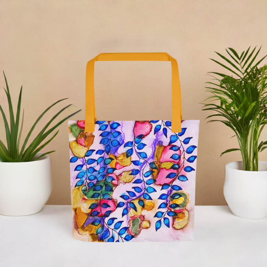 Royal Blue Leaves Tote bag