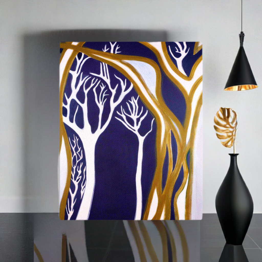 Dark Madrones Abstract Canvas Print Unframed