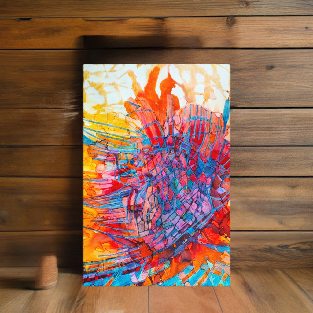 Fire Pit Abstract Large Artwork Canvas Print 40x60
