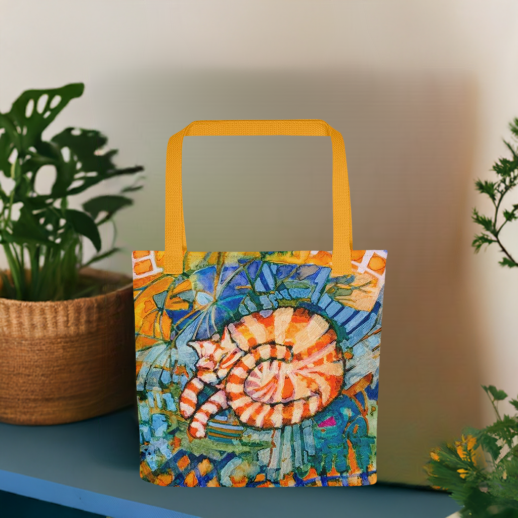 Sleeping Ginger Cat Tote Bag