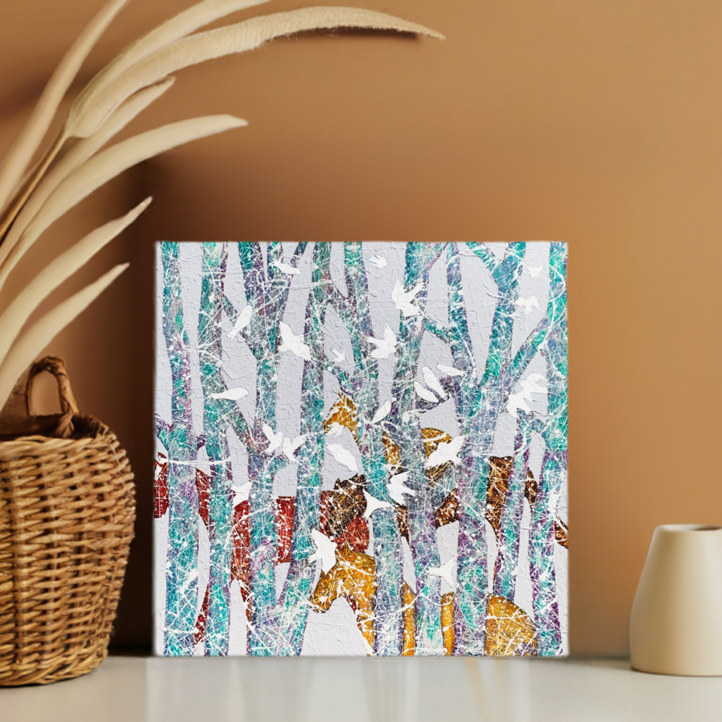 Walk in the Woods Large Art Canvas Print Unframed 37x37