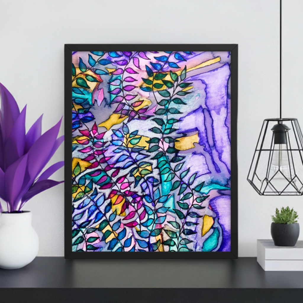 Purple Creek Leaves Framed poster