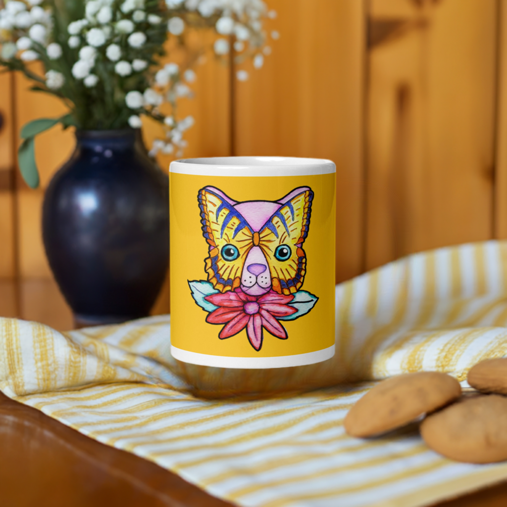 Kitty Flower Cat Mug