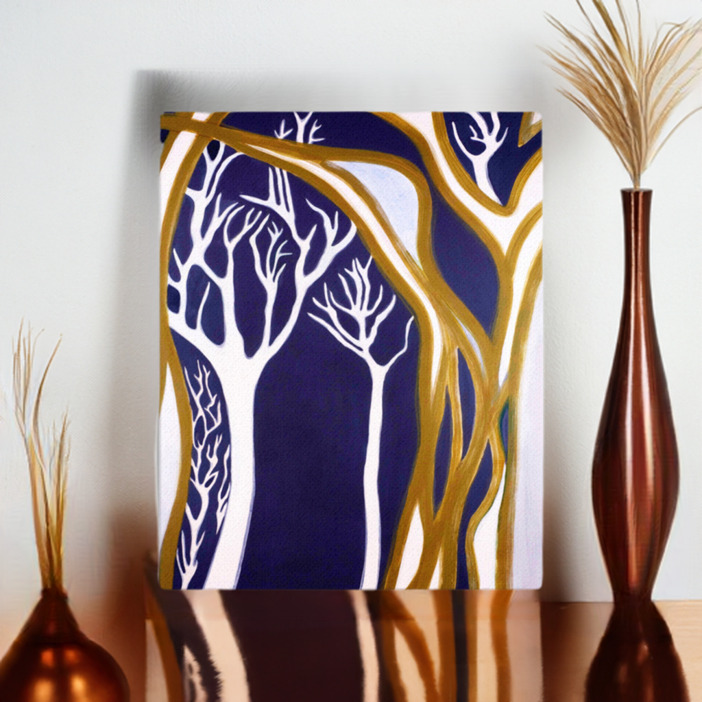 Dark Madrones Abstract Canvas Print Unframed