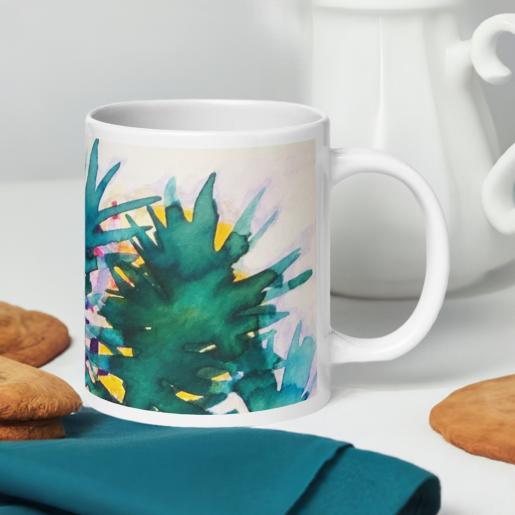 Looking Glass Leaves Abstract Mug
