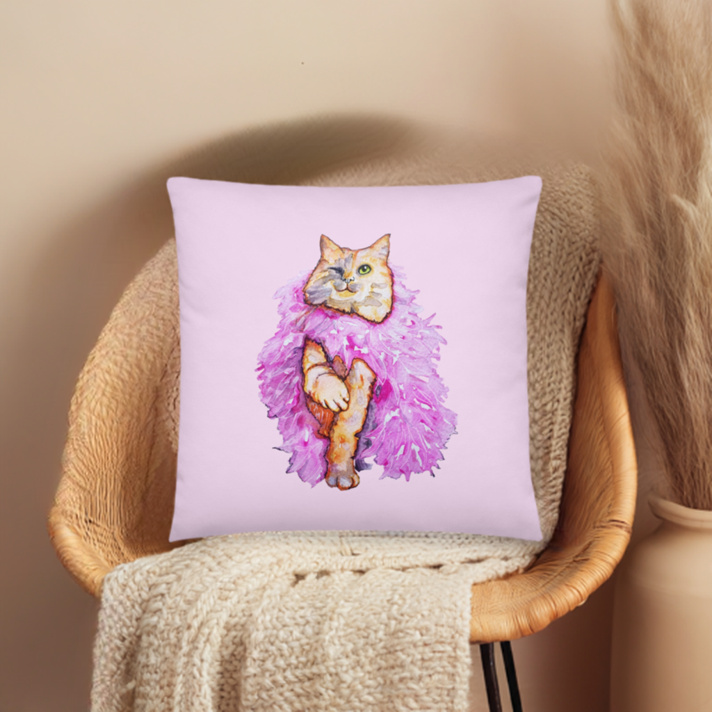 Boa Wink Cat Pillow