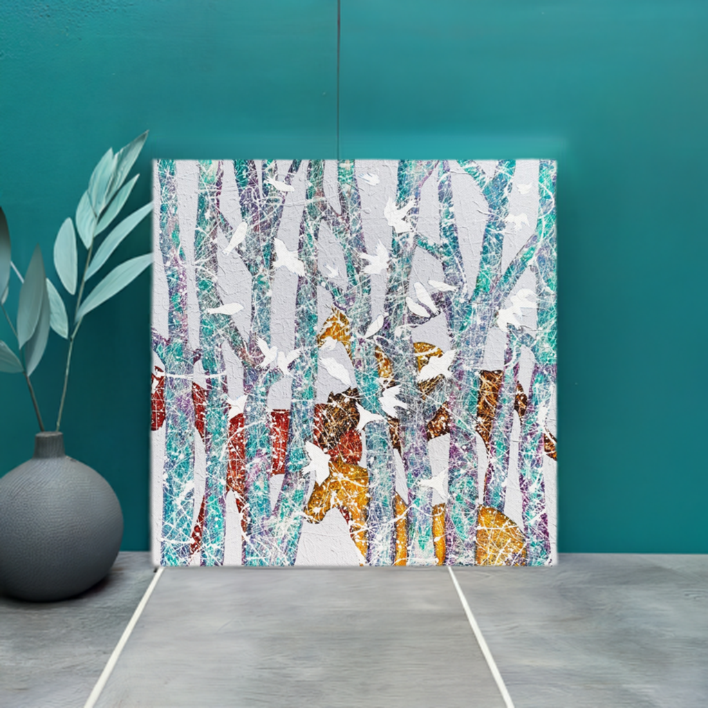 Walk in the Woods Large Art Canvas Print Unframed 37x37