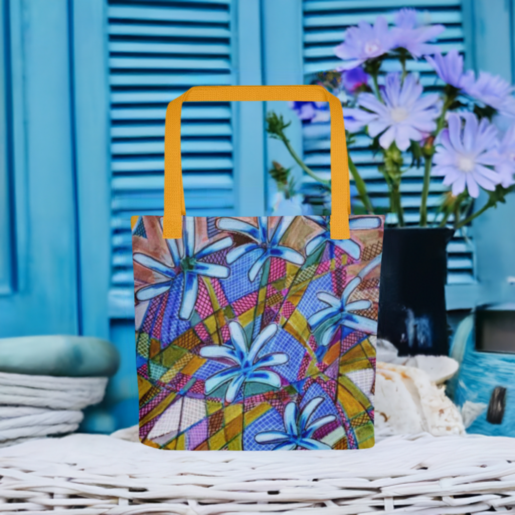 Blue Chicory Abstract Tote bag