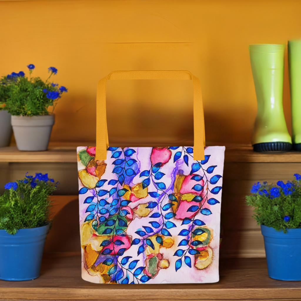 Royal Blue Leaves Tote bag