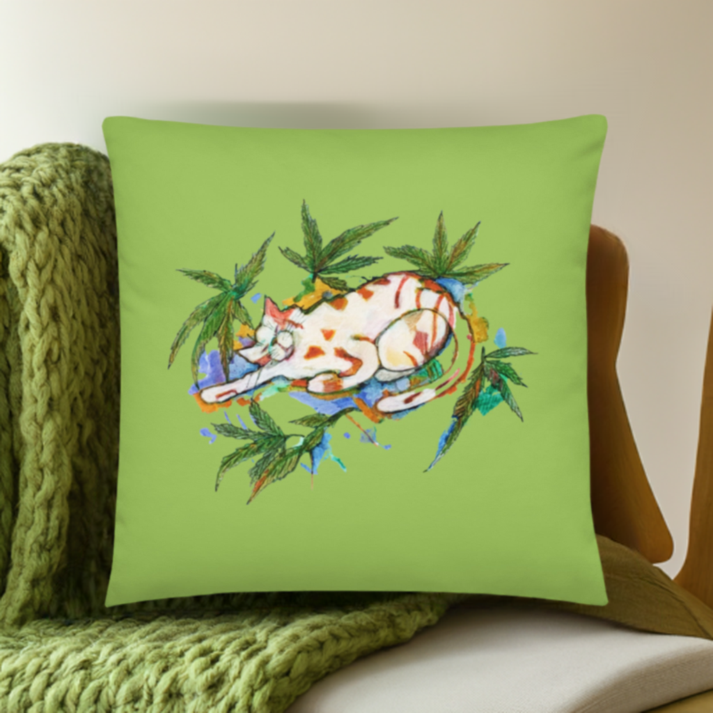 Cat Leaves Pillow