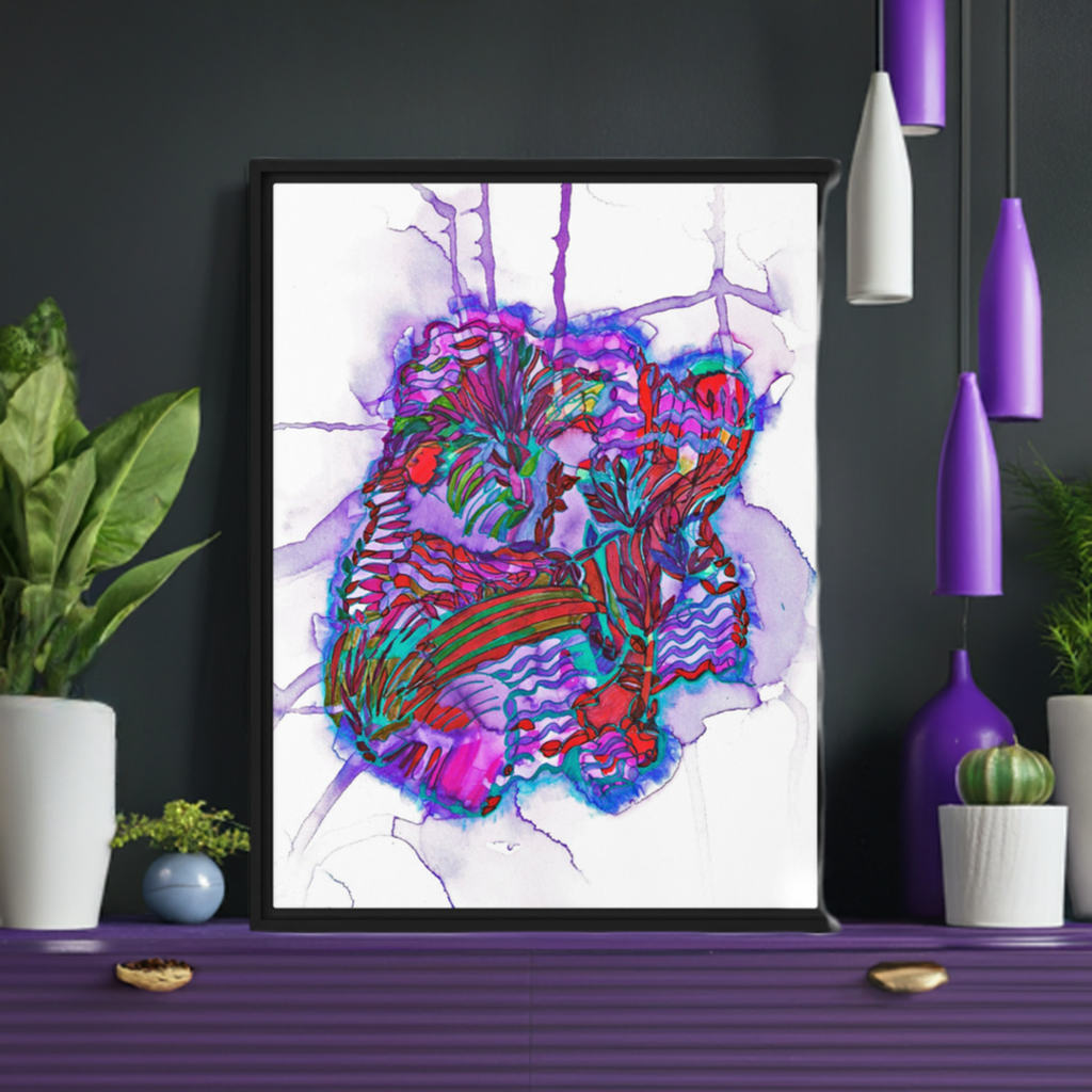 Heartstrings Abstract Framed Canvas