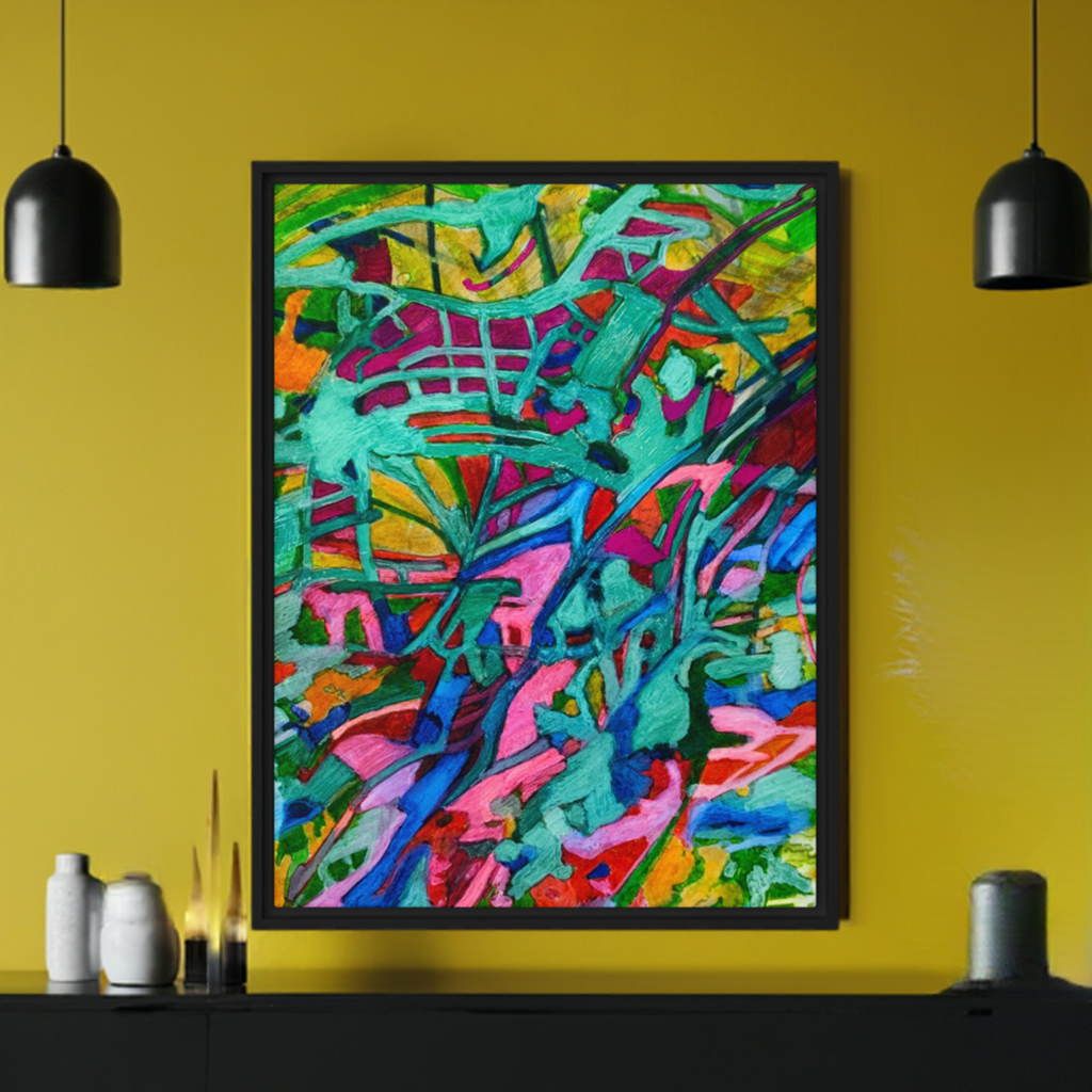 Overgrown Bridge Framed Canvas