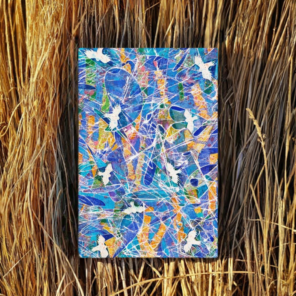 Blessing Birds Abstract Large Artwork 40x60