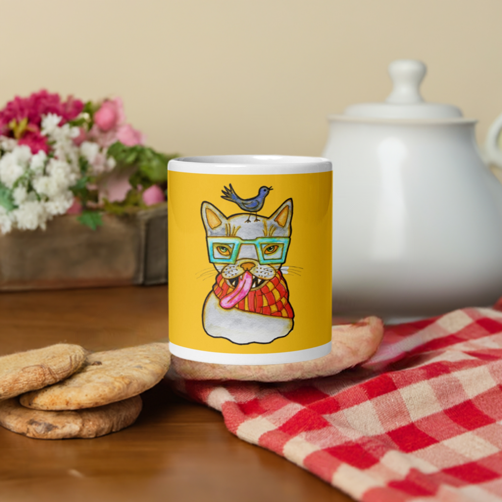 Kitty Cat Bird Mug