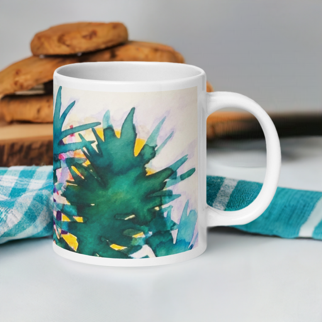 Looking Glass Leaves Abstract Mug