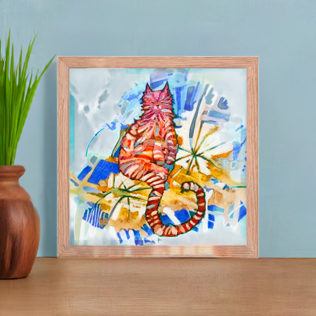 Garden Cat Framed Poster 12x12