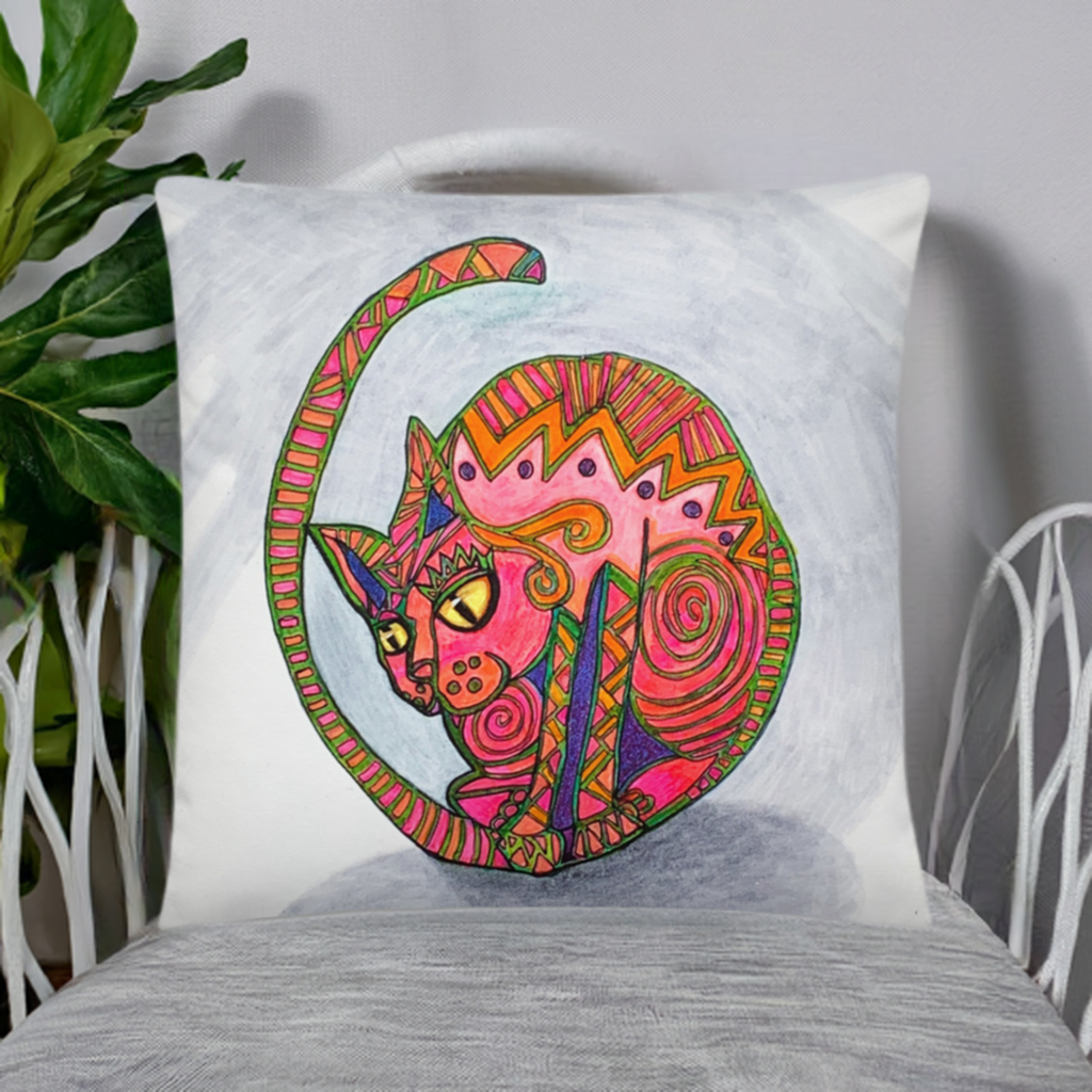 Cat Shadow Pillow