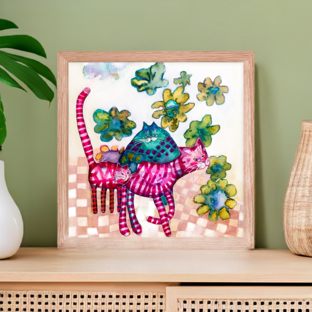 Cat Pals Framed Poster 12x12