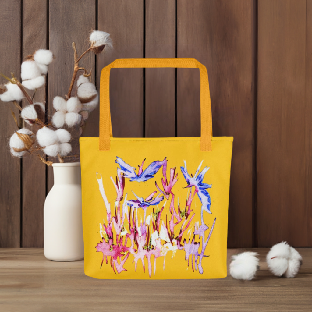 Blue Butterflies Abstract Tote bag