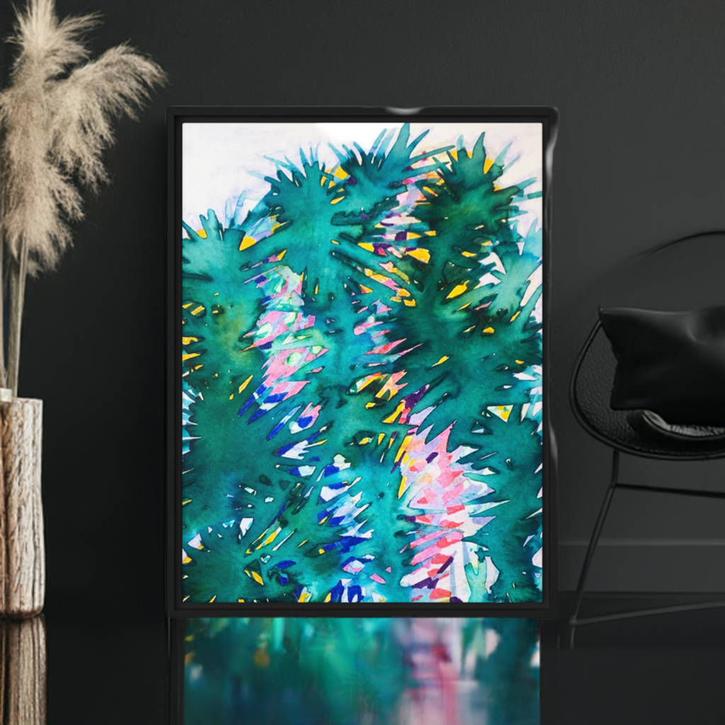 Looking Glass Leaves Framed Canvas