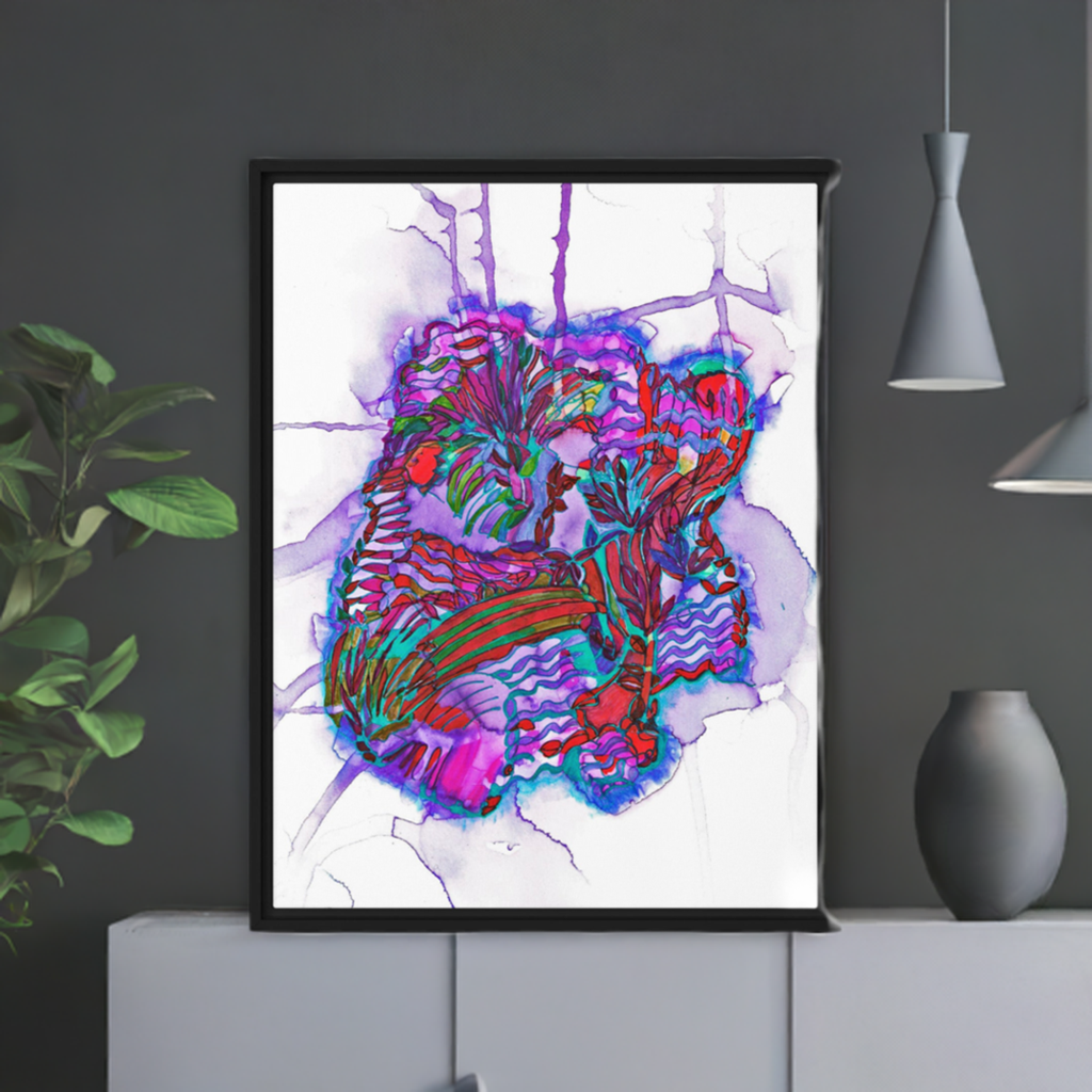 Heartstrings Abstract Framed Canvas