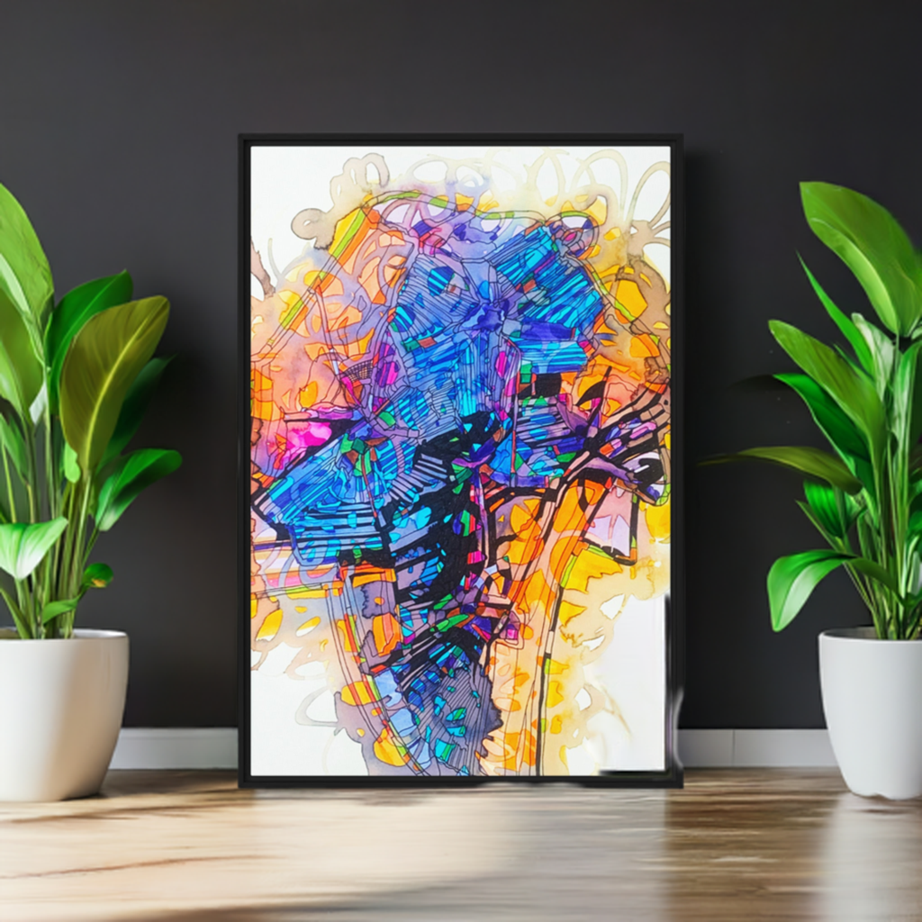 Dark Places Abstract Canvas Print Framed