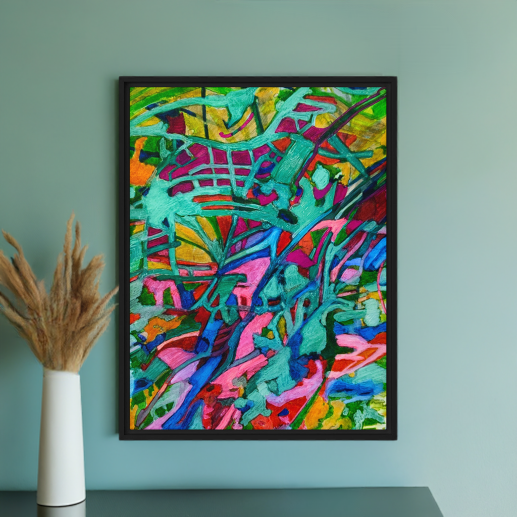 Overgrown Bridge Framed Canvas