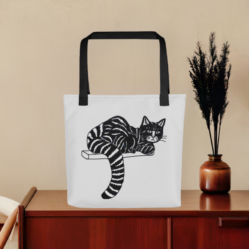 Striped Cat Tote Bag