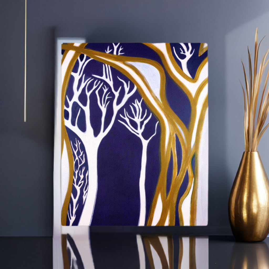 Dark Madrones Abstract Canvas Print Unframed