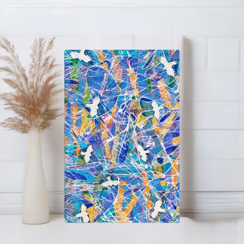 Blessing Birds Abstract Large Artwork 40x60