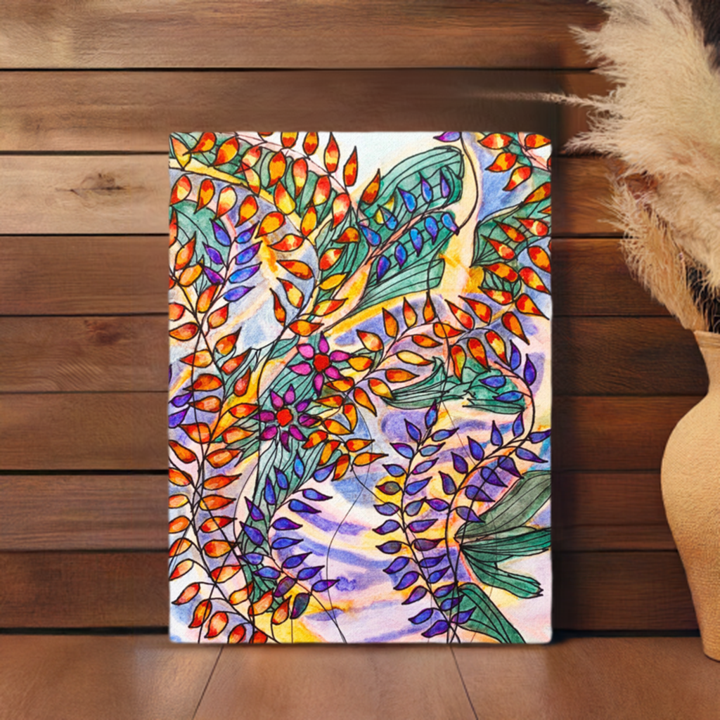 Rust Leaves Canvas Print Unframed