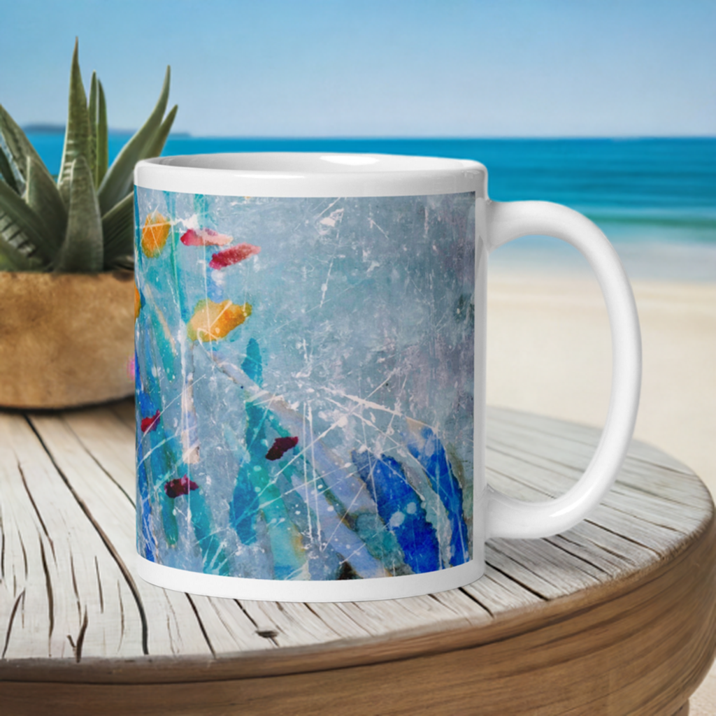 Aqua Sea Abstract Mug