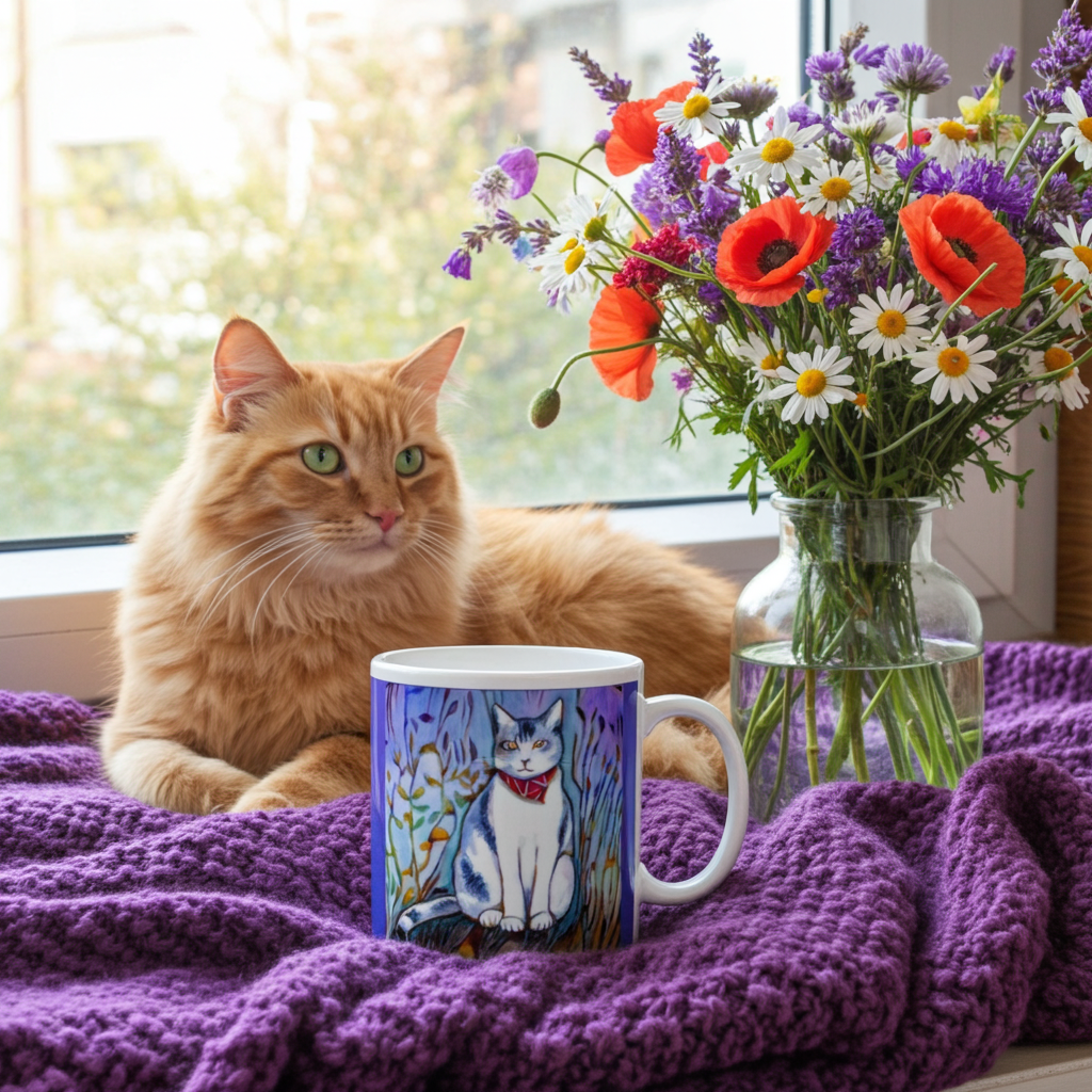 Cat in Scarf Mug