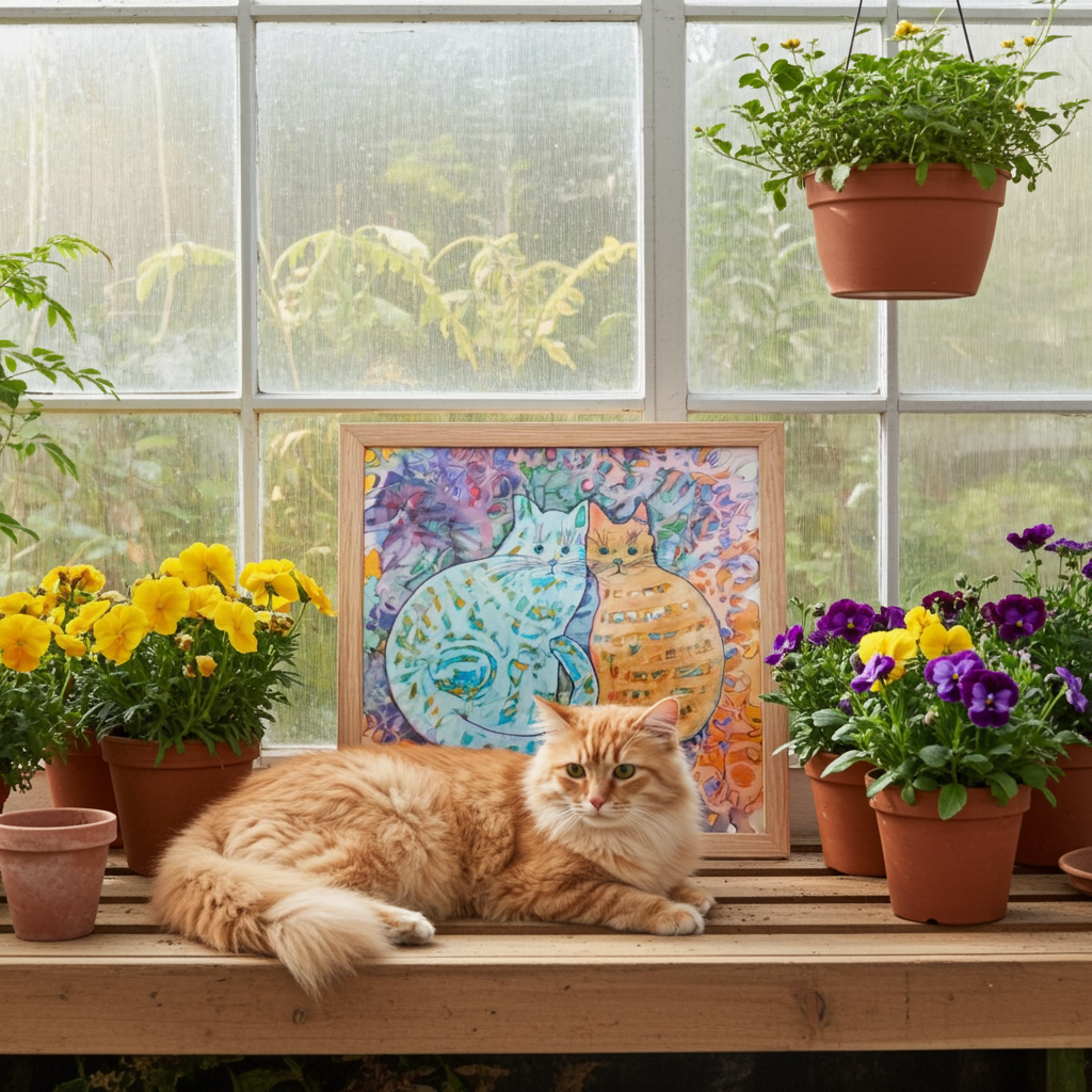 Cat Friends Framed Poster 12x12