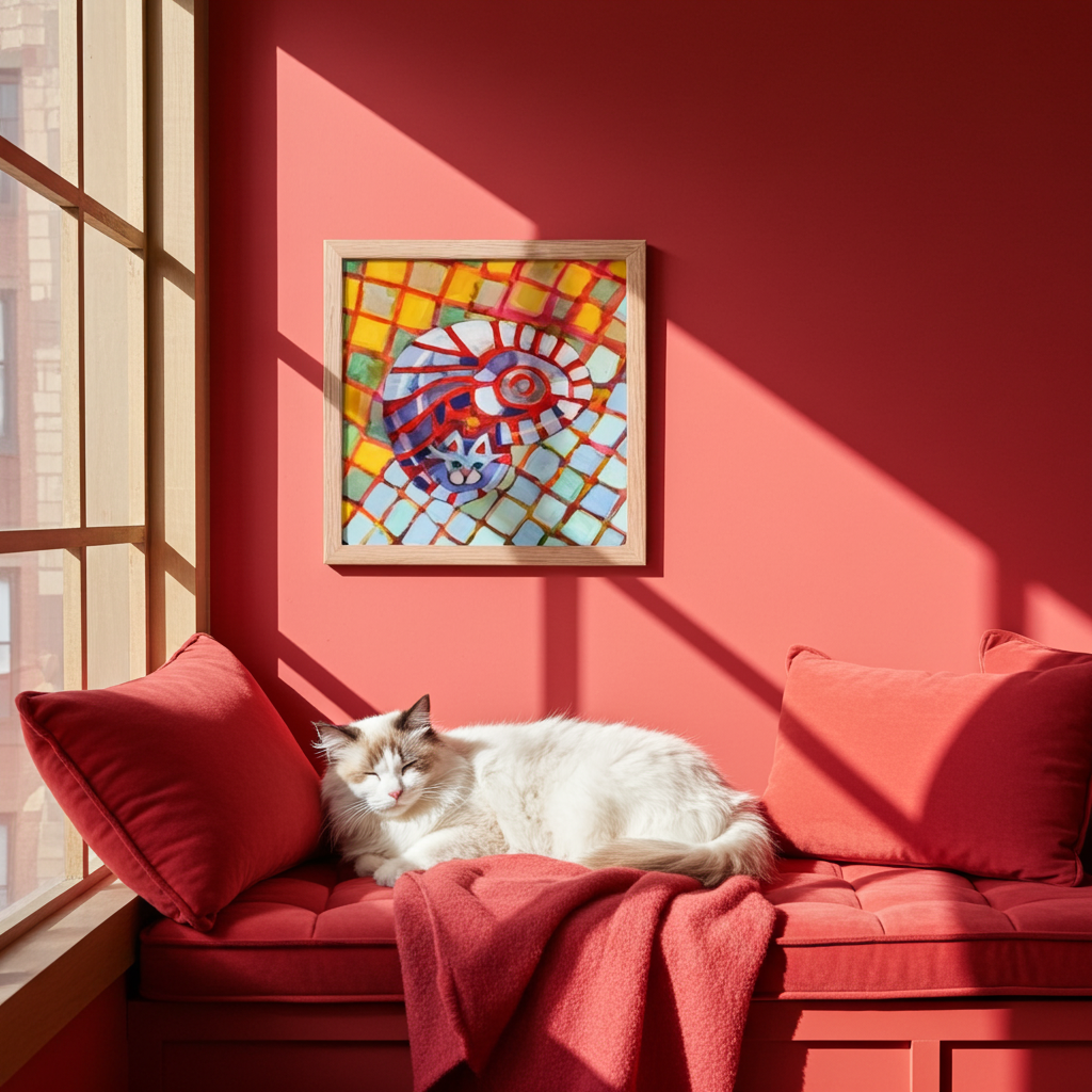 Checkers Cat Framed Poster 12x12