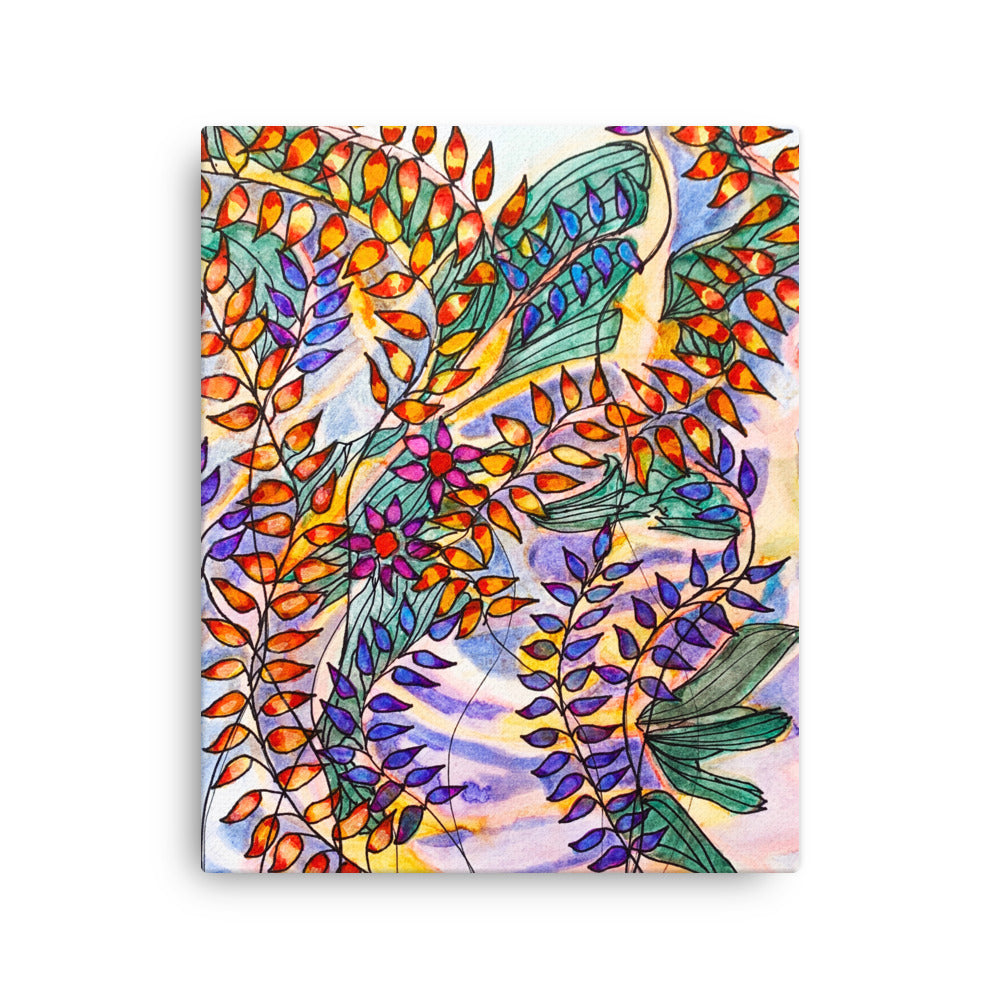 Rust Leaves Canvas Print Unframed