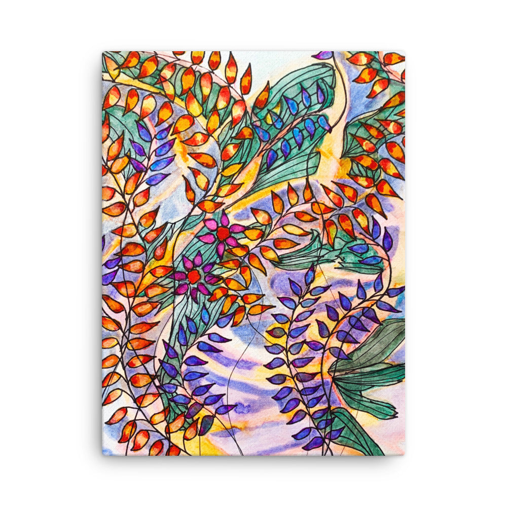 Rust Leaves Canvas Print Unframed