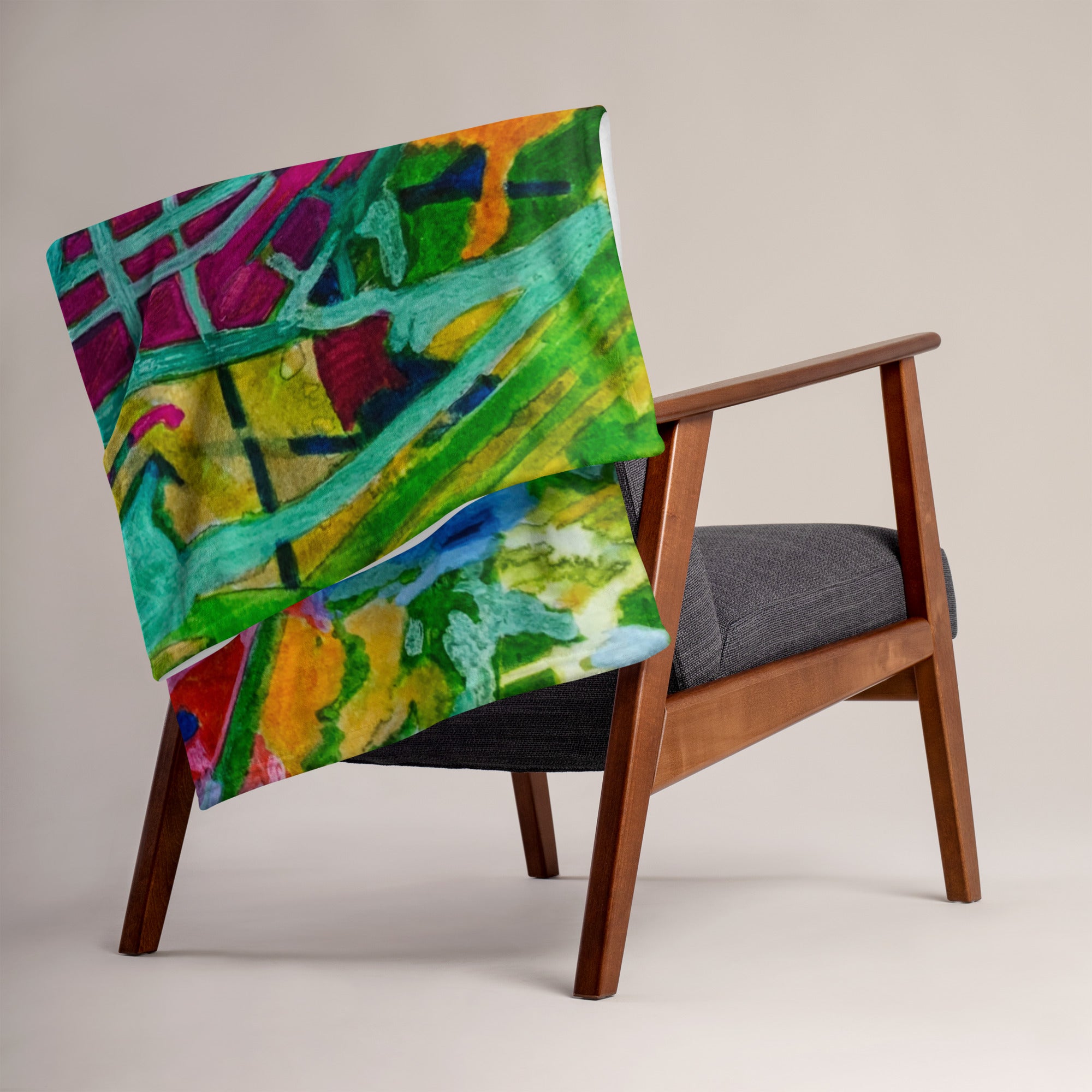 Overgrown Bridge Abstract Throw Blanket