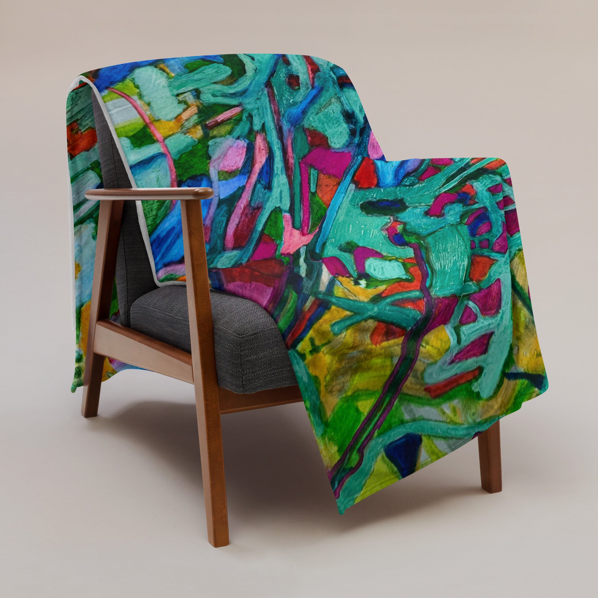 Overgrown Bridge Abstract Throw Blanket