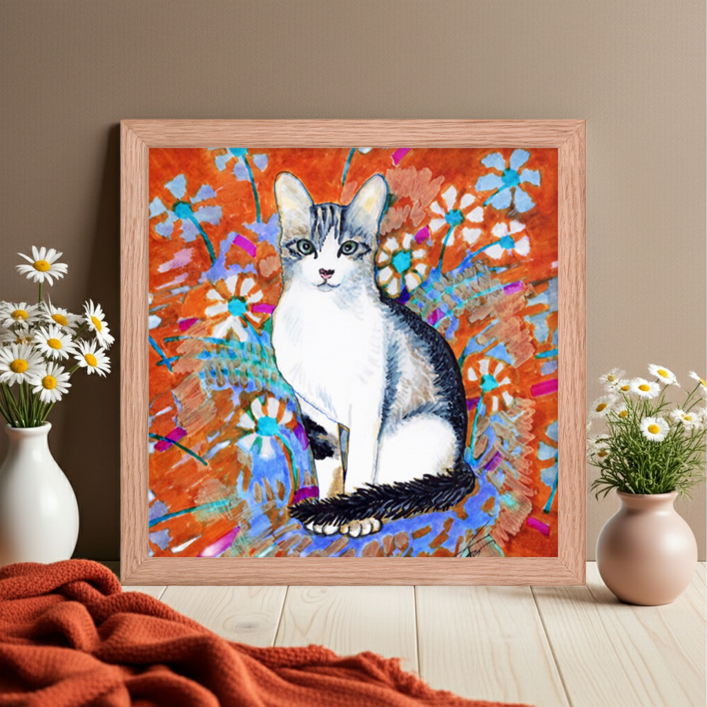 Daisy Cat Framed Poster 12x12