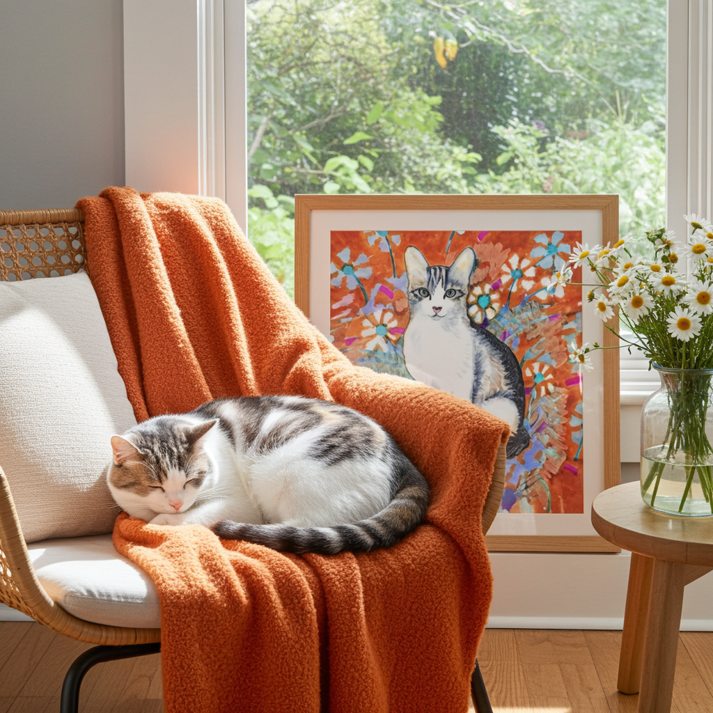 Daisy Cat Framed Poster 12x12