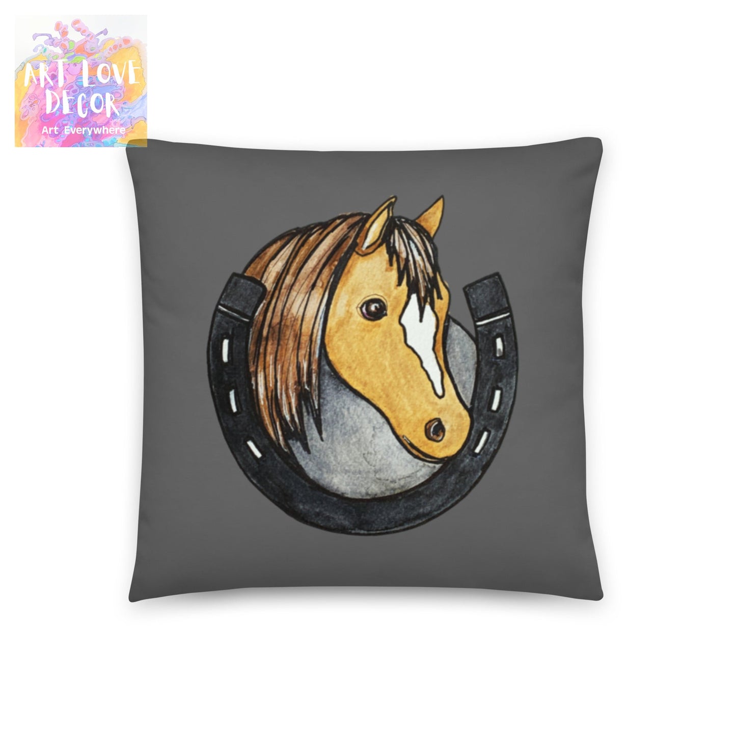 Horseshoe Horse Pillow